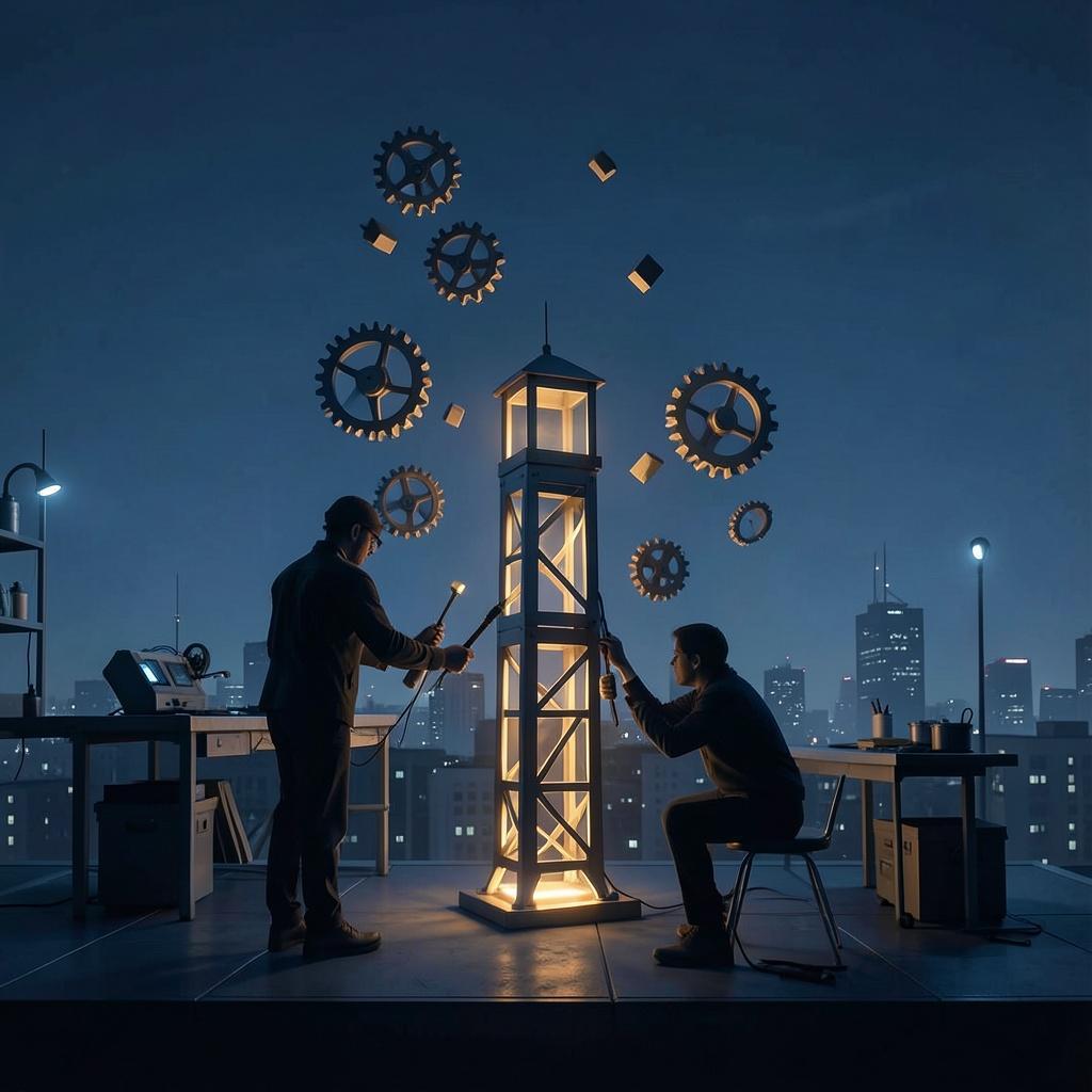 The World Sleeps, I Build by VJ the AiMan — cover artwork