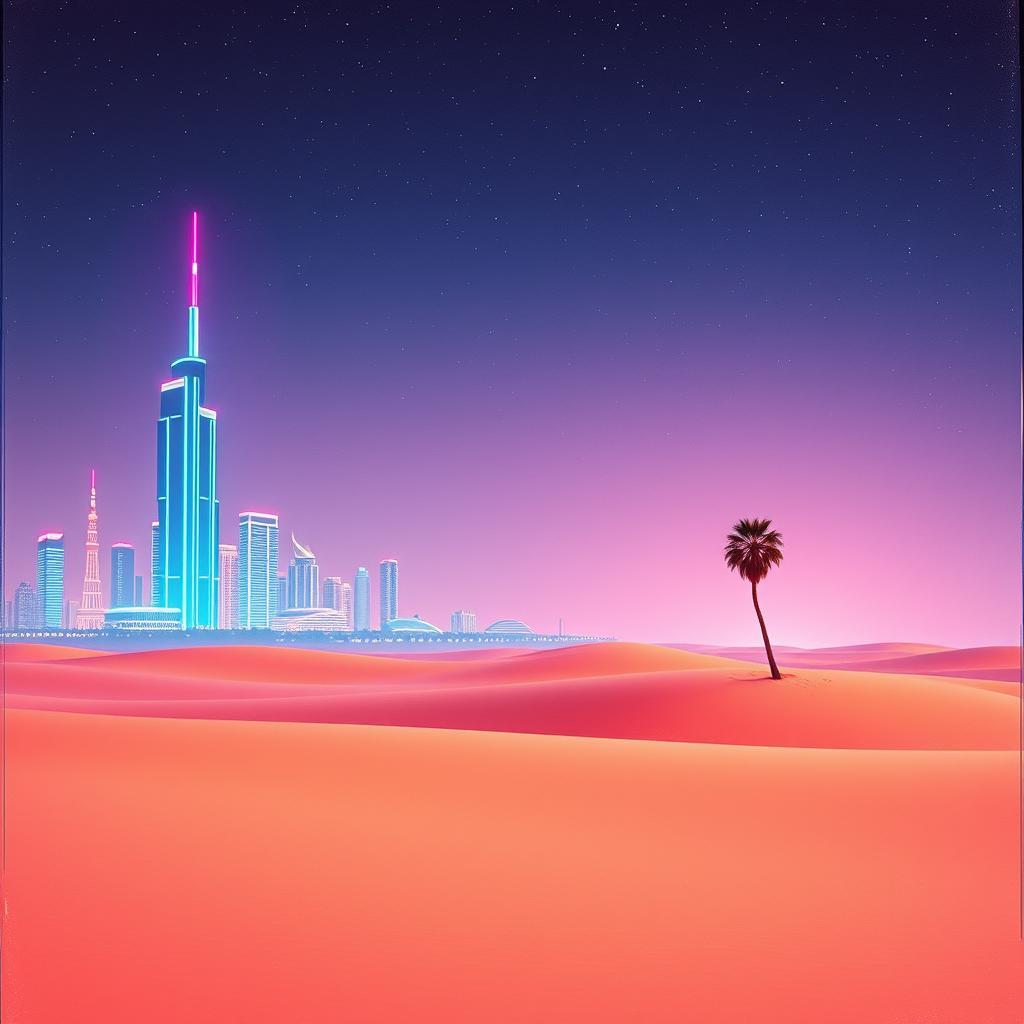 Dubai Lights, Desert Nights – أضواء دبي، ليالي الصحراء by VJ the AiMan — cover artwork